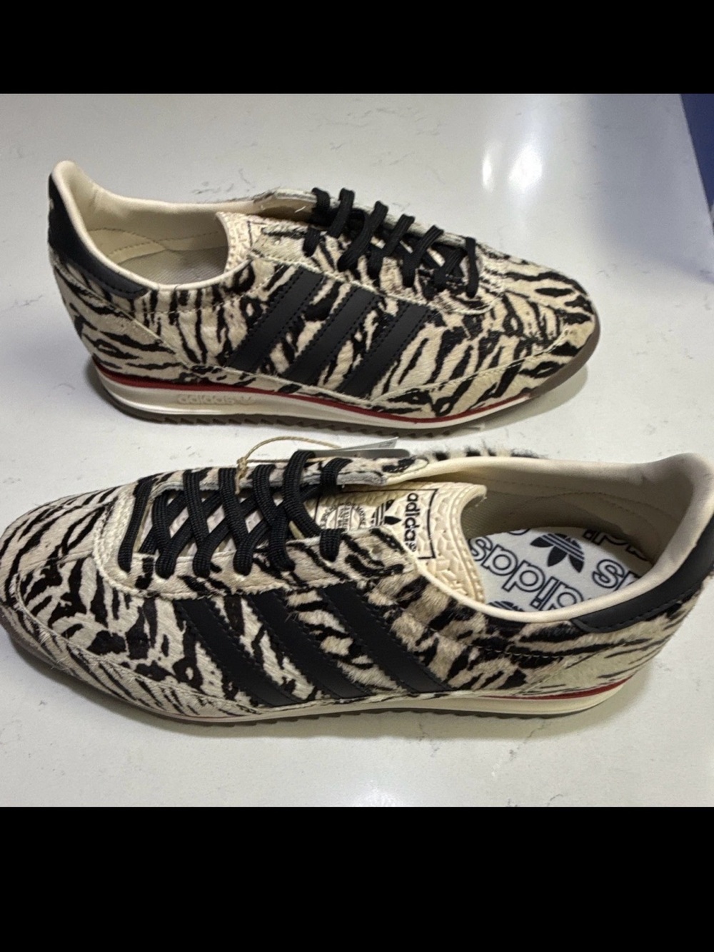 Adidas SL 72 OG Zebra Print Cow Fur Shoes Womens 8 / Mens 7 KH8811
